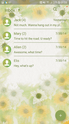 Sunflower skin for Next SMS - عکس برنامه موبایلی اندروید