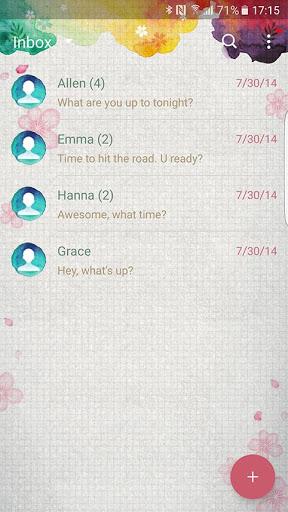 Water color Next SMS Skin - Image screenshot of android app
