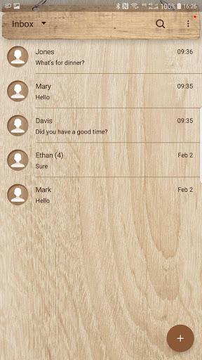 Wood style skin for Next SMS - عکس برنامه موبایلی اندروید