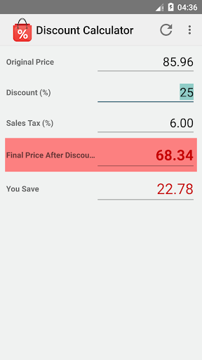 Discount Calculator - عکس برنامه موبایلی اندروید