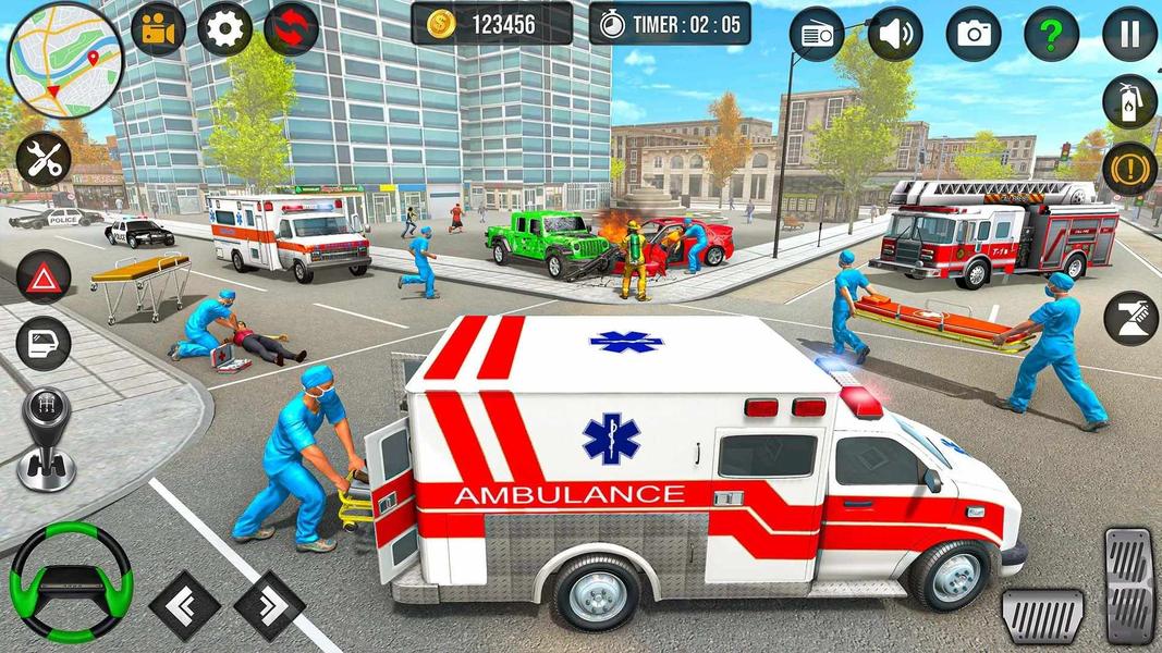 بازی ماشین آمبولانس : بازی جدید - Gameplay image of android game