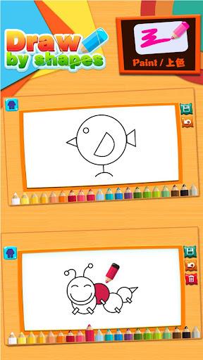 Draw by shape game for kids - عکس بازی موبایلی اندروید