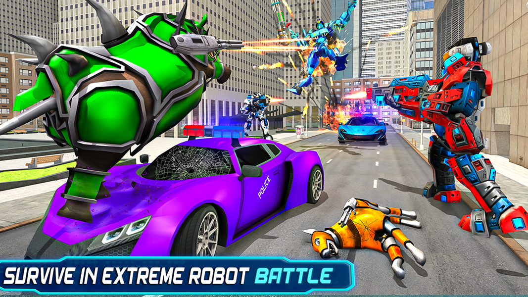 Police Robot Car Game 3d - Gameplay image of android game