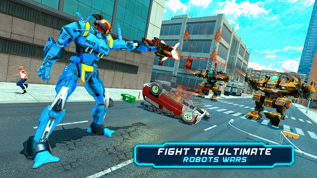 Police Robot Car Game 3d - Gameplay image of android game
