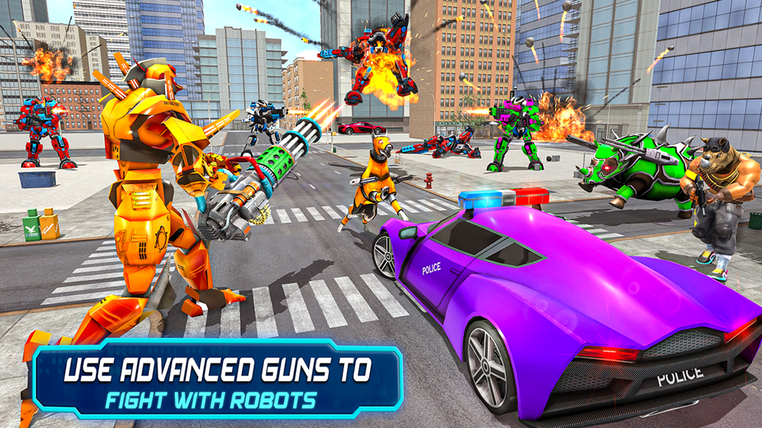 Police Robot Car Game 3d - Gameplay image of android game