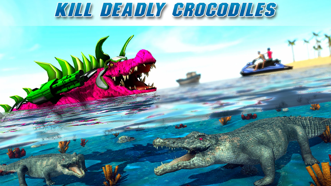 Crocodile Robot Car Games ۳d - عکس بازی موبایلی اندروید