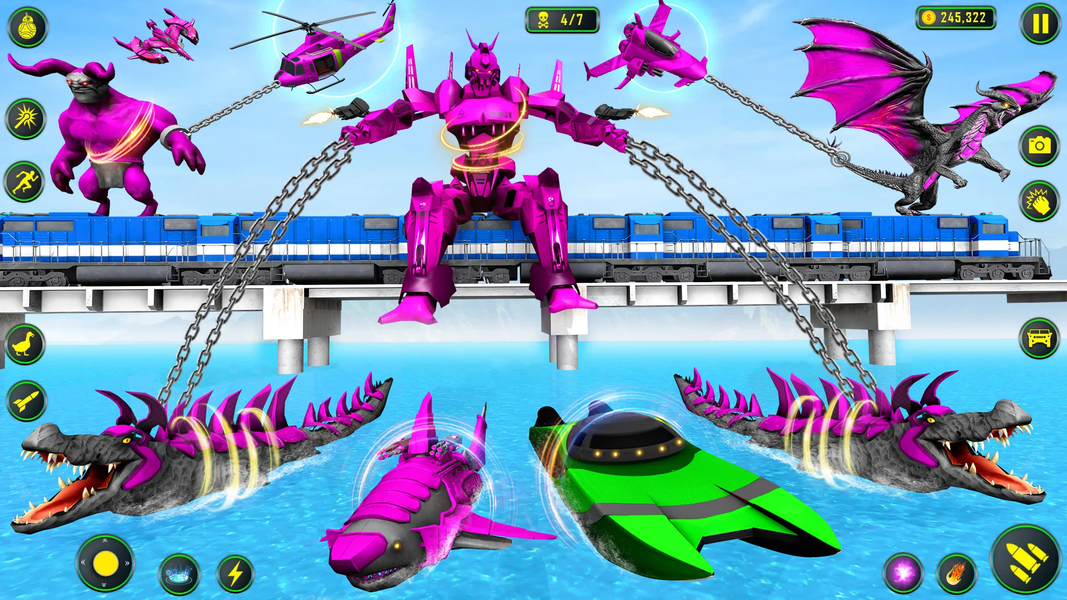 Crocodile Robot Car Game 3d - Gameplay image of android game