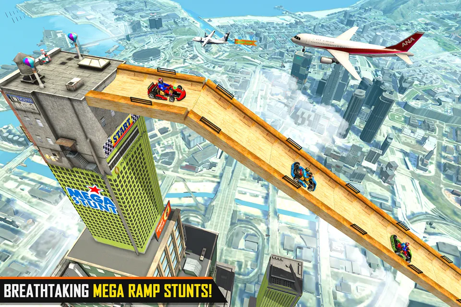 Go Kart Ramp Car Stunt Games - Gameplay image of android game