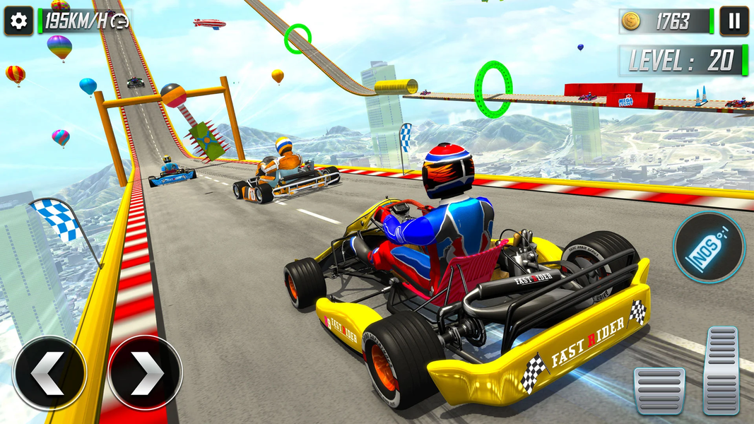 Go Kart Ramp Car Stunt Games - Gameplay image of android game