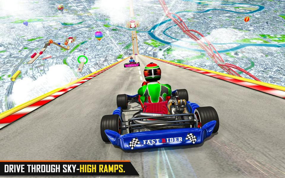Go Kart Ramp Car Stunt Games - Gameplay image of android game