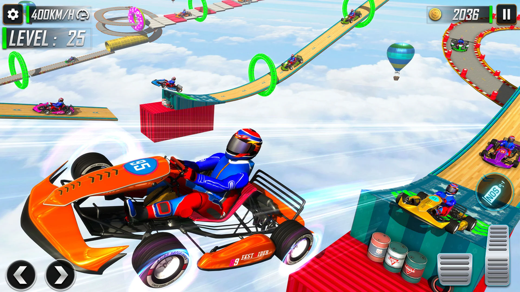 Go Kart Ramp Car Stunt Games - Gameplay image of android game