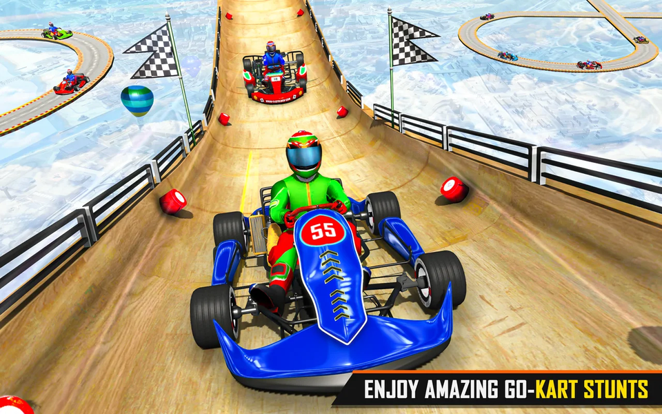 Go Kart Ramp Car Stunt Games - Gameplay image of android game