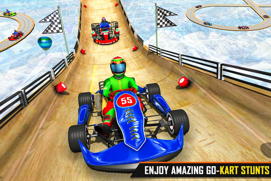Go Kart Ramp Car Stunt Games - Gameplay image of android game