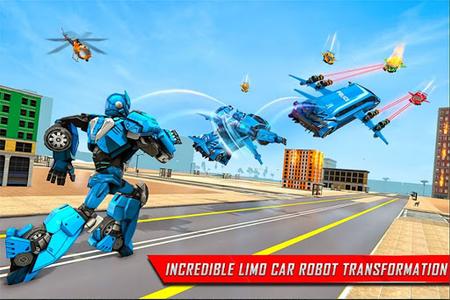 Flying Limo Robot Car Game 3D - عکس برنامه موبایلی اندروید