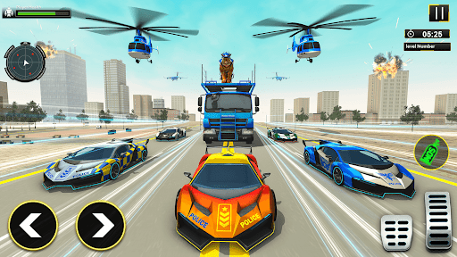 Police Tiger Robot Car Game 3D - Gameplay image of android game