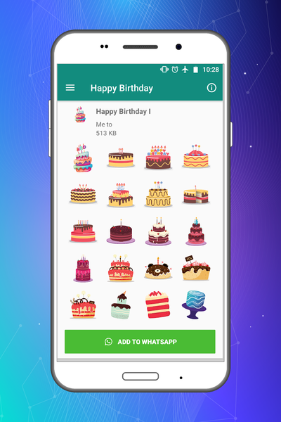 Happy birthday stickers - عکس برنامه موبایلی اندروید