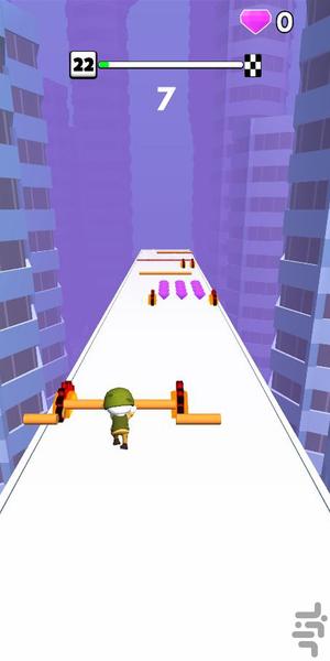 Roof Run: slide roof rails - Gameplay image of android game