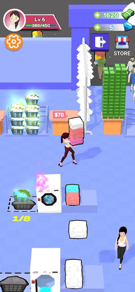 Laundry Tycoon - Business Sim - Gameplay image of android game