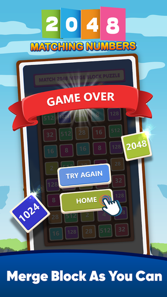 2048: Merge Number Puzzle - Gameplay image of android game