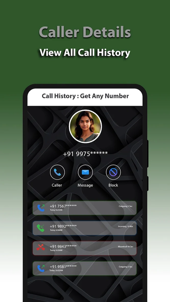 Call History Any Number Detail - عکس برنامه موبایلی اندروید