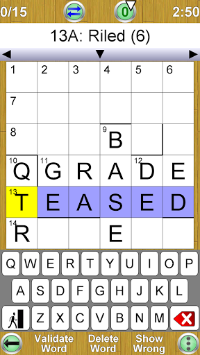 Barred Crossword - Gameplay image of android game