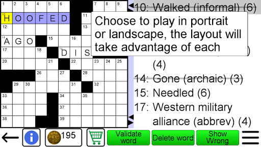 Crossword - Gameplay image of android game