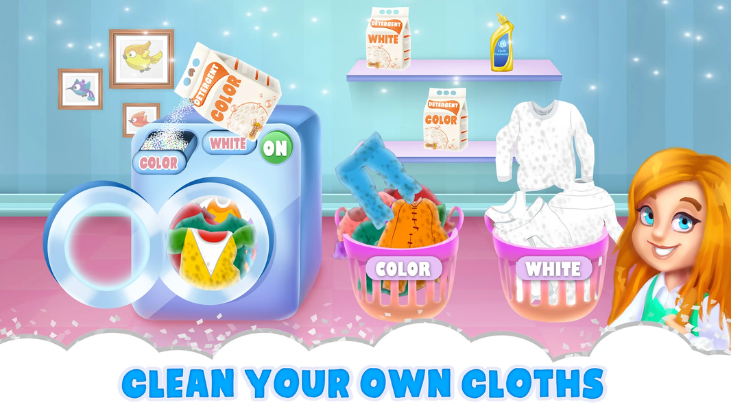 Laundry Rush Washing Shop Game - Gameplay image of android game