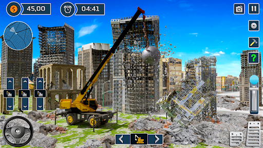 Excavator sim destroying games - Gameplay image of android game