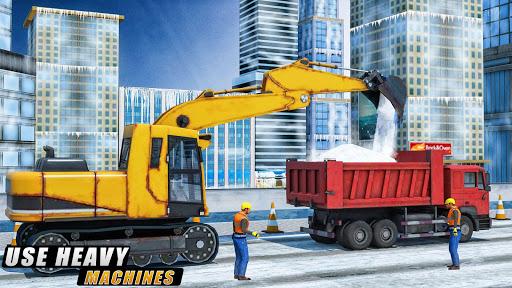 Snow excavator & road construction games 2020 - Gameplay image of android game