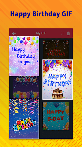 Happy Birthday Wishes GIF - Image screenshot of android app