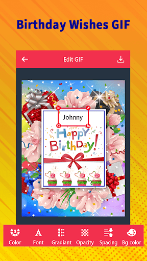 Happy Birthday Wishes GIF - Image screenshot of android app