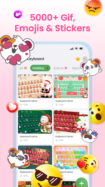 Keyboard Themes: Emoji & Fonts - عکس برنامه موبایلی اندروید