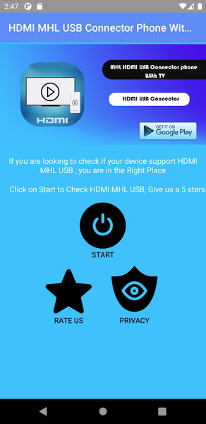 HDMI Connector Screen Cast TV - Image screenshot of android app