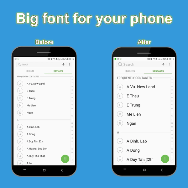 Big font - Enlarge font size - Image screenshot of android app