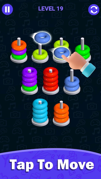 Stacolor: Hoop Stack Ring Game - عکس بازی موبایلی اندروید