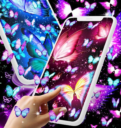 Neon butterfly glow wallpapers - Image screenshot of android app