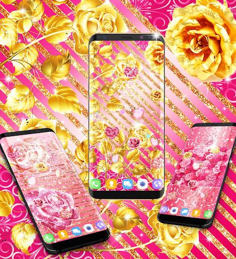 Pink rose gold live wallpaper - عکس برنامه موبایلی اندروید