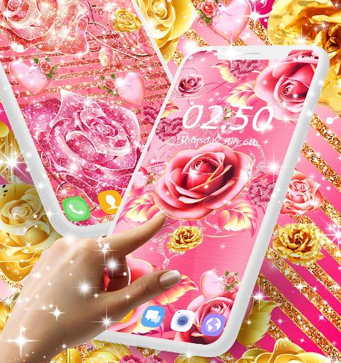 Pink rose gold live wallpaper - عکس برنامه موبایلی اندروید