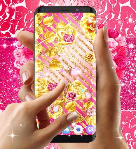 Pink rose gold live wallpaper - عکس برنامه موبایلی اندروید