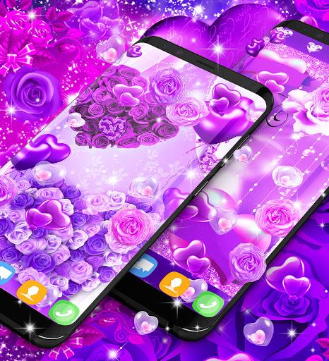 Purple rose live wallpaper - عکس برنامه موبایلی اندروید