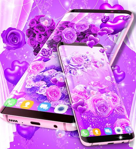 Purple rose live wallpaper - عکس برنامه موبایلی اندروید