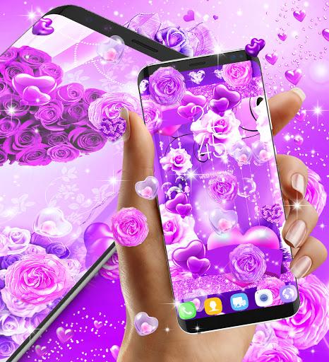 Purple rose live wallpaper - Image screenshot of android app