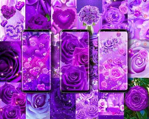 Purple rose live wallpaper - عکس برنامه موبایلی اندروید