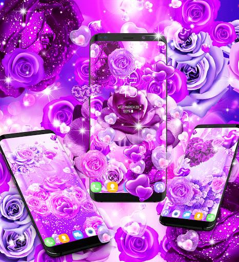 Purple rose live wallpaper - عکس برنامه موبایلی اندروید