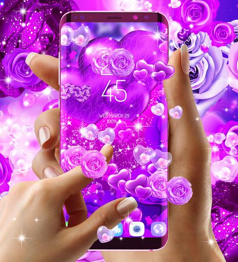 Purple rose live wallpaper - عکس برنامه موبایلی اندروید