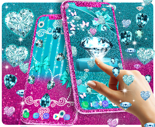 Turquoise diamonds wallpapers - Image screenshot of android app