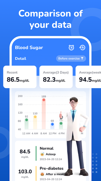 Blood sugar:track and analyze - عکس برنامه موبایلی اندروید