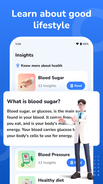 Blood sugar:track and analyze - عکس برنامه موبایلی اندروید