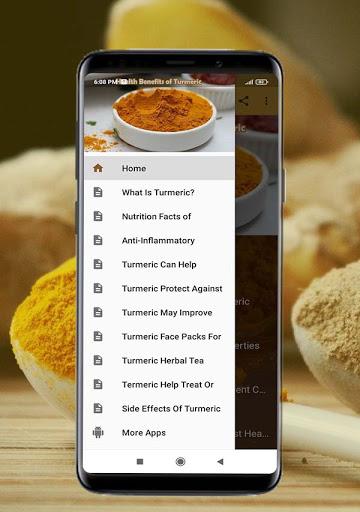 Health Benefits of Turmeric - Image screenshot of android app
