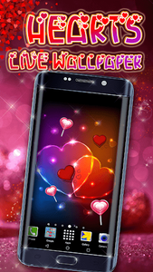 Purple Hearts and Diamonds Phone Live Wallpaper - free download